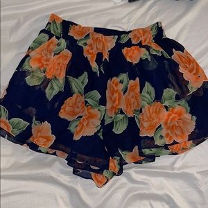 High Wasited Floral Shorts